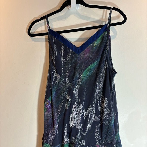 TIMO WEILAND Sz  8 Drop Waist Spaghetti Strap Sheer Skirt Panel Full Skirt Dress - Picture 9 of 10